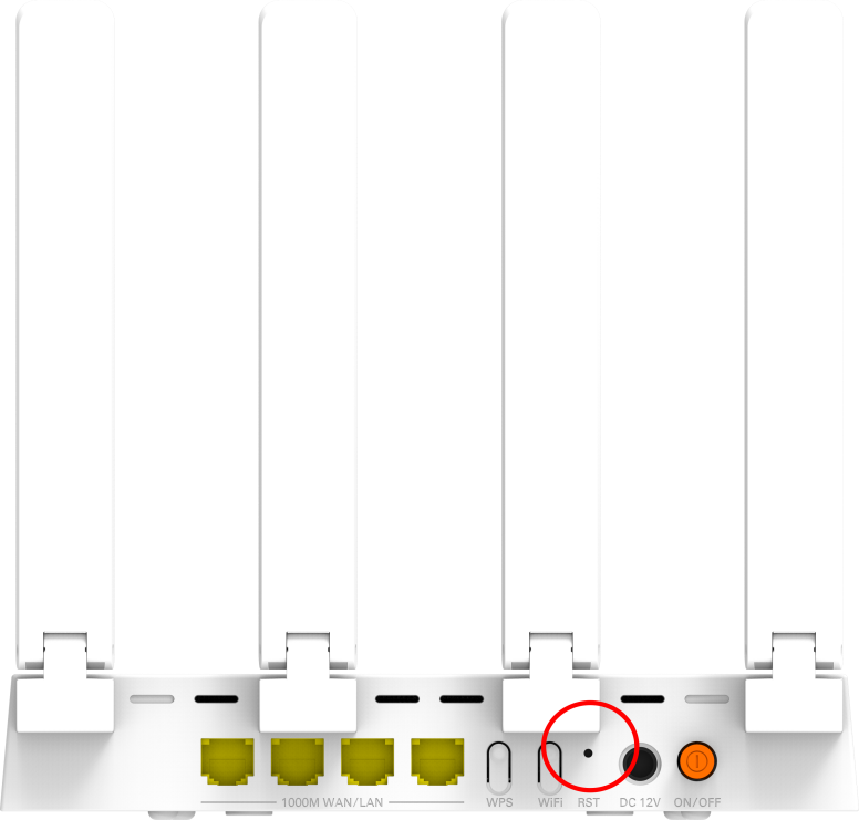 How to reset the router to factory settings - Step 3