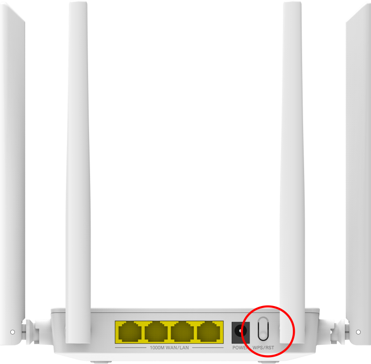How to reset the router to factory settings - Step 3