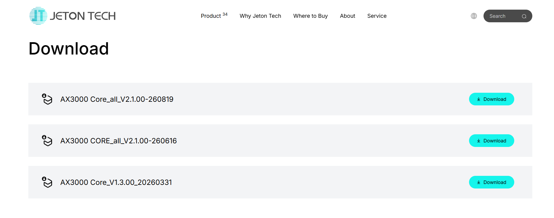 How to download firmware from the Jeton Tech official website - Step 3